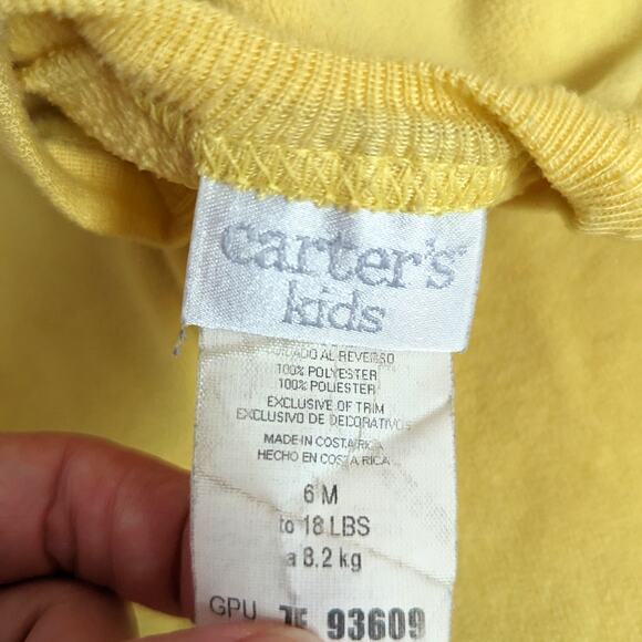 Vintage Carter's Sleeper Unisex Baby Size 6m Yellow Fleece Duck - Picture 5 of 7